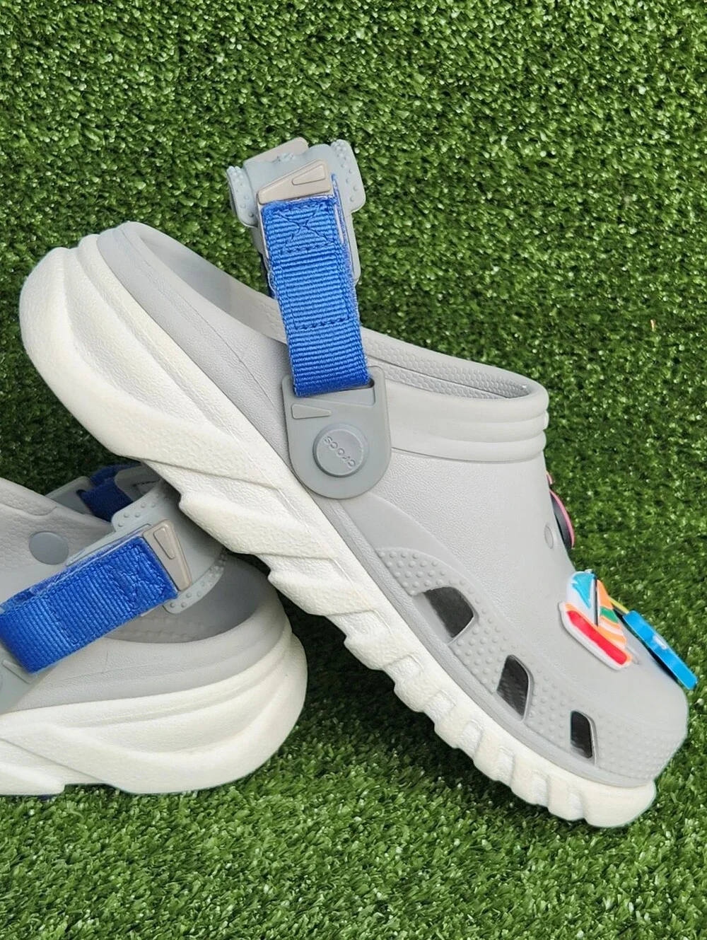 Crocs Duet Max II Gray Little Boys Kids Size 2 Slip-on Comfort Clogs Sandals